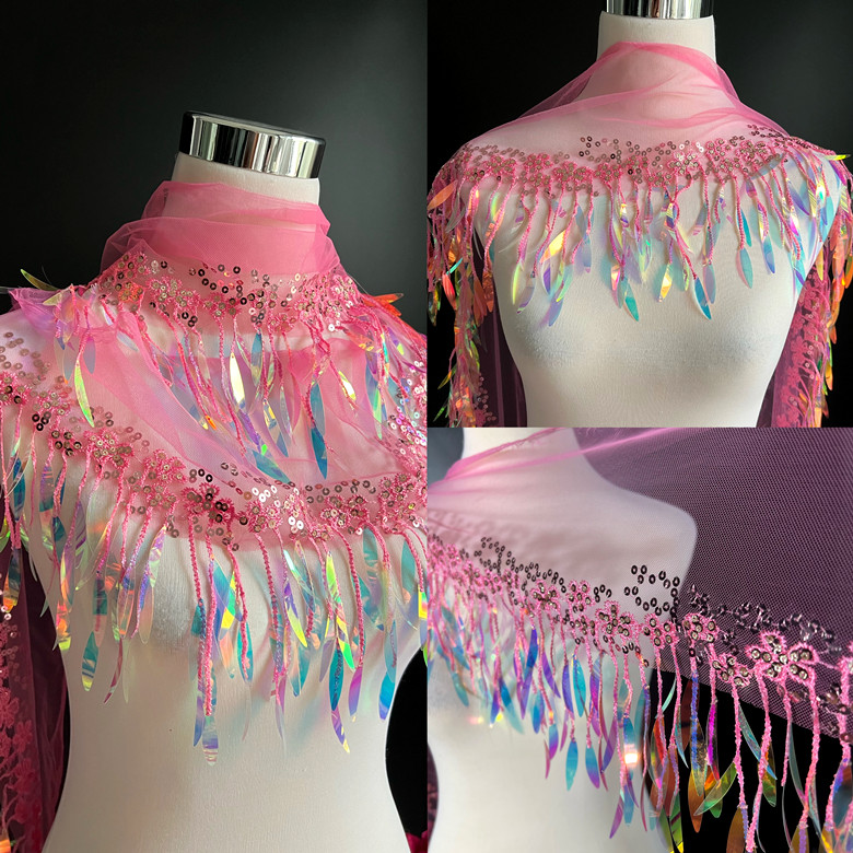 Fringe Ribbon Sewing - 2～10ヤード、15cmのメッシュタッセル、フリンジ、スパンコール付きタッセル、レーストリム。洋裁、ダンスドレス、カーテン、装飾、リボン、DIYアクセサリーに。