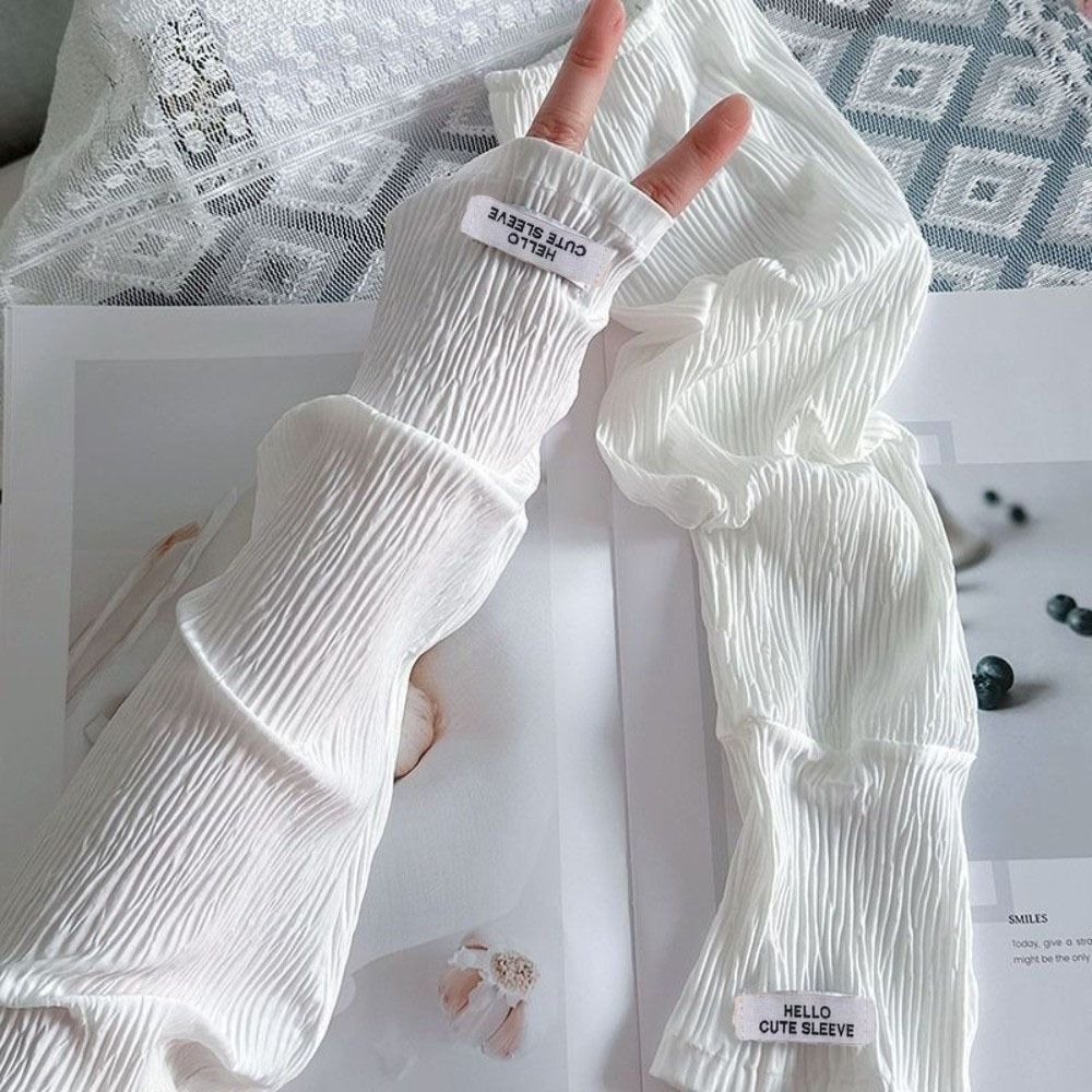 Elastic Lace Trim - 通気性のあるレース日焼け止めスリーブ、伸縮性のあるフリルトリム、ゆったりとしたデザイン、メッシュアームカバー、速乾性素材