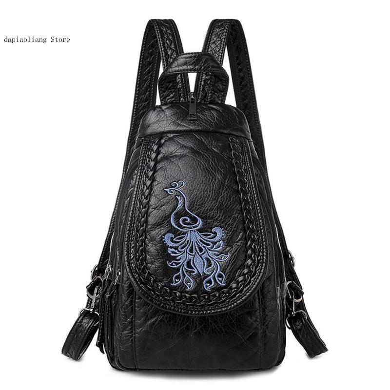 Applique Patch Flower - 女性用ソフトレザーバックパック,チェストバッグ,ファッショナブル,カジュアル,ショルダーストラップ,高品質