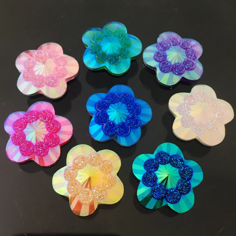 20 個 20 ミリメートル ab 混合色花形のラインストー - Embellishment Glue Craft のレビューと価格