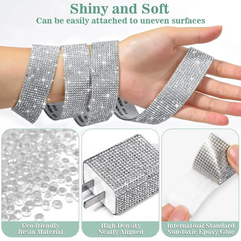 自己粘着ステッカーラインストーングリッタークリスタルリボンダ - Hotfix Rhinestone Sheet のレビューと価格