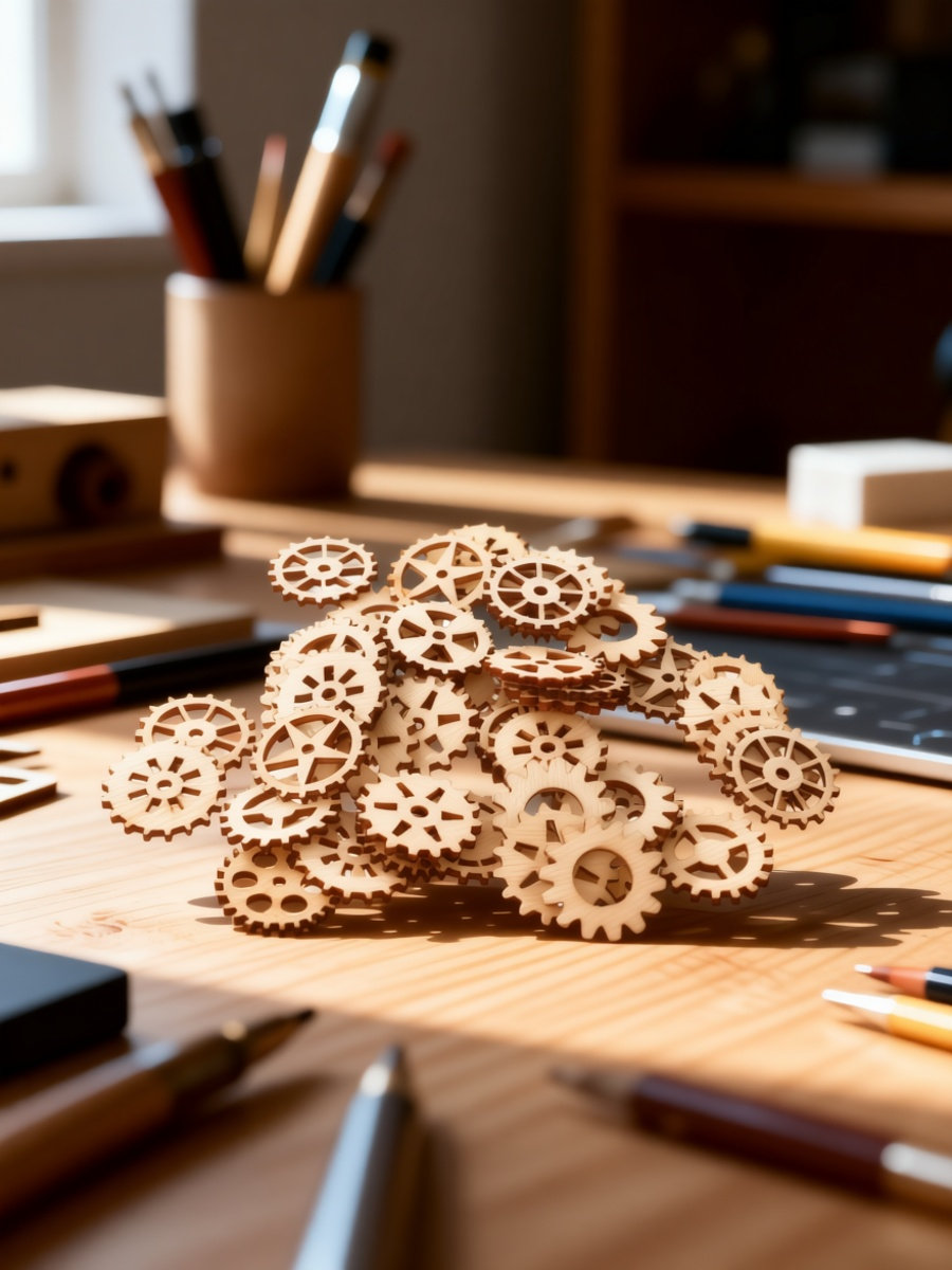 100個 木製ギア クラフトパーツ 装飾品 DIY 子供向け - Embellish Craft のレビューと価格