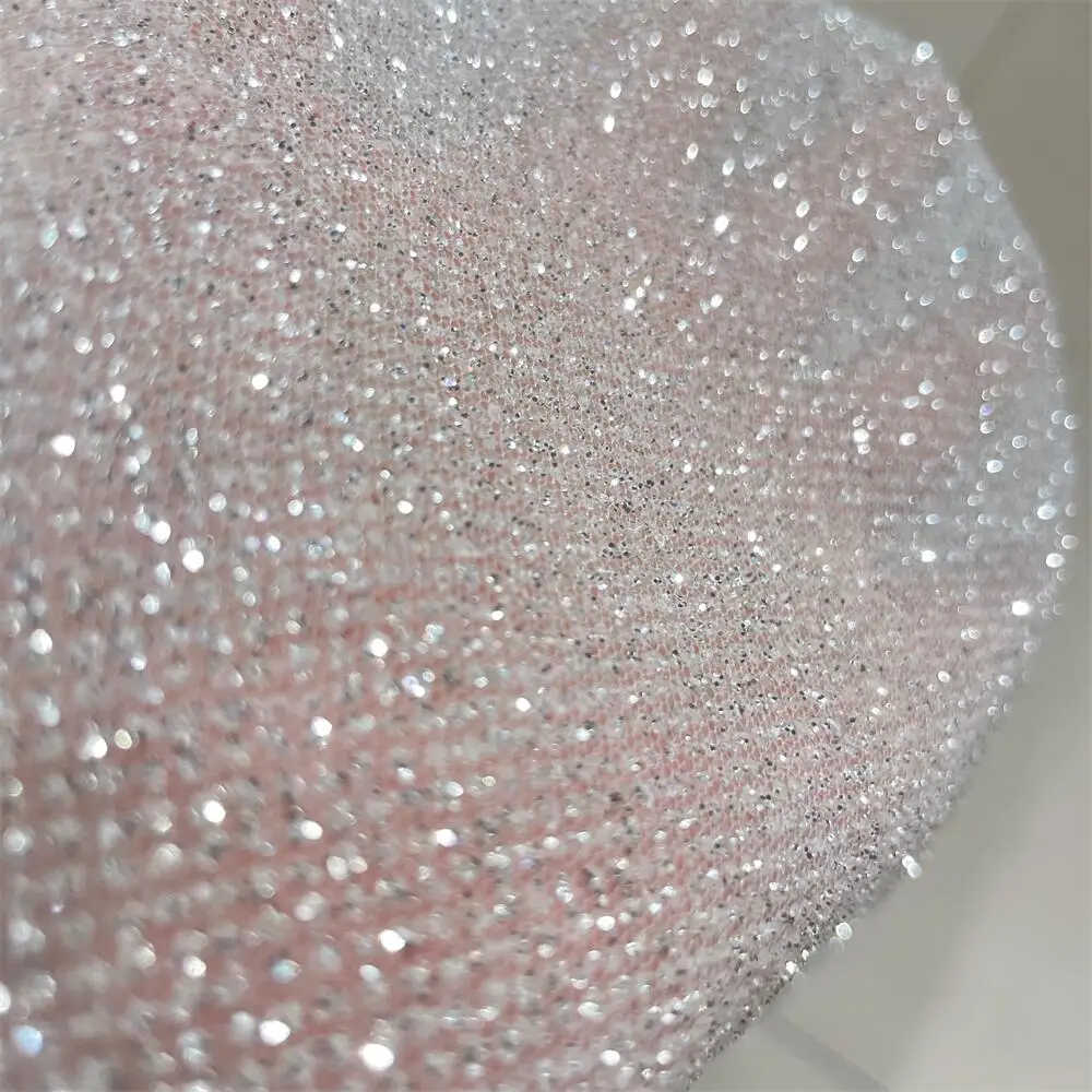 超高密度シルバーグリッターネット糸、ホットダイヤモンドスプレ - Crystal Mesh Fabric のレビューと価格
